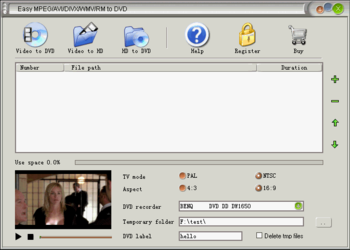 Easy MPEG/AVI/DIVX/WMV/RM to DVD screenshot 2