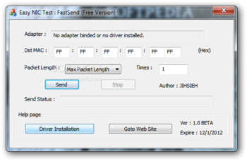 Easy NIC Test: FastSend screenshot