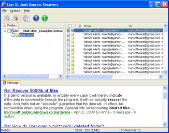 Easy Outlook Express Recovery screenshot