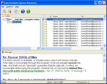 Easy Outlook Express Recovery screenshot 2