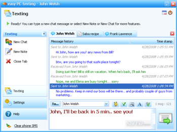 easy PC texting screenshot