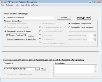Easy Pdf Password Recovery Free screenshot