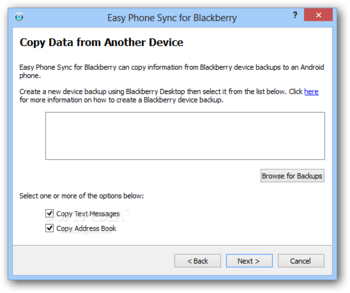 Easy Phone Sync for BlackBerry screenshot 2