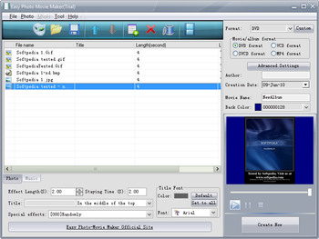 Easy Photo Movie Maker screenshot