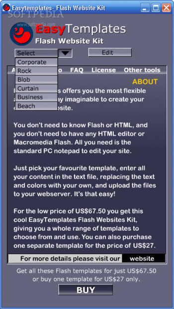 Easy Templates Flash Website Kit screenshot