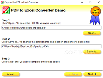 Easy-to-Use PDF to Excel Converter screenshot