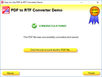 Easy-to-Use PDF to RTF Converter screenshot 3