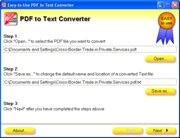 Easy-to-Use PDF to Text Converter screenshot