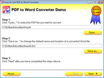 Easy-to-use PDF to Word Converter screenshot