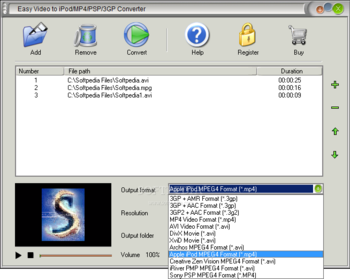 Easy Video to iPod/MP4/PSP/3GP Converter screenshot 2