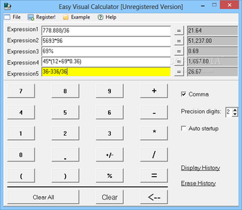 Easy Visual Calculator screenshot