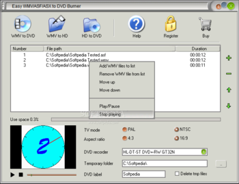 Easy WMV/ASF/ASX to DVD Burner screenshot 2