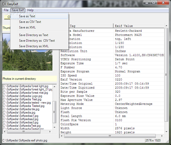 EasyExif screenshot 2