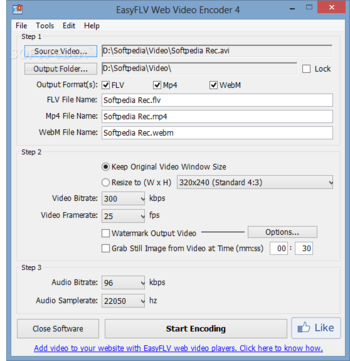 EasyFLV Web Video Encoder screenshot