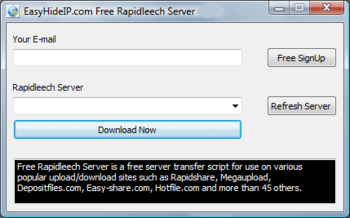 EasyHideIP Free Rapidleech Server screenshot