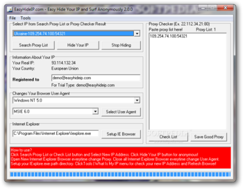EasyHideIP.com Easy Hide Your IP and Surf Anonymously screenshot