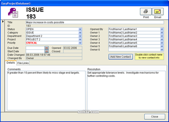 EasyProjectDatabase Access Database screenshot 4