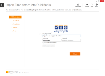 EasyProjects To QuickBooks Connector screenshot 2