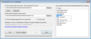 EasyRegScan screenshot