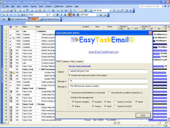 EasyTaskEmail (Email MS Project Tasks) screenshot 2