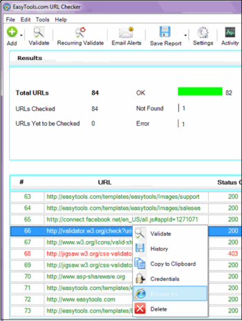 EasyTools.com URLChecker screenshot