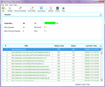 EasyTools.com URLChecker screenshot 2