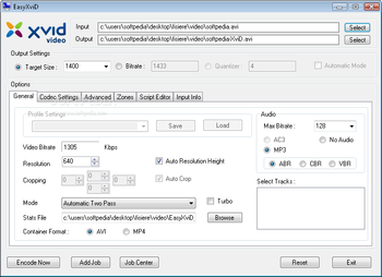 EasyXviD screenshot