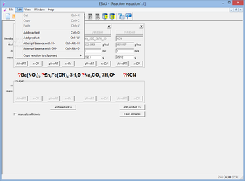 EBAS - Equation Balancing and Stoichiometry calculator screenshot 3