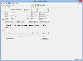 EBAS - Equation Balancing and Stoichiometry calculator screenshot 4