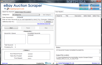 eBay Auction Scraper screenshot