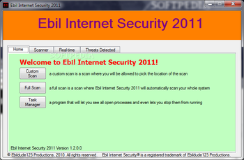 Ebil Internet Security screenshot