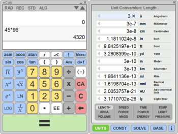 eCalc (formerly eCalc Scientific Calculator) screenshot