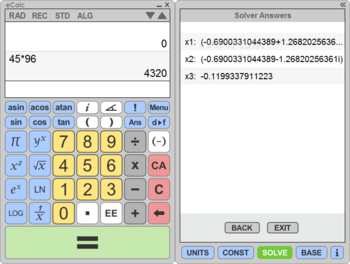 eCalc (formerly eCalc Scientific Calculator) screenshot 4