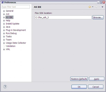 Eclipse IDE for ActionScript3 screenshot