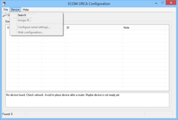 ECOM ORCA Configuration screenshot 2