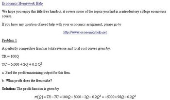 Economics Help screenshot