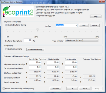 ecoPrint2 Ink and Toner Saver screenshot