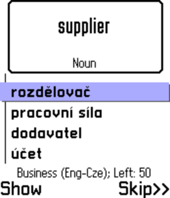 ECTACO FlashCards English <-> Czech for Nokia screenshot