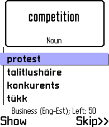ECTACO FlashCards English <-> Estonian for Nokia screenshot 2