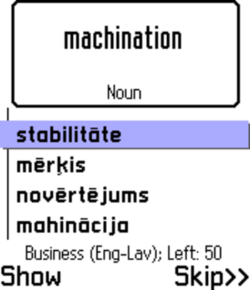 ECTACO FlashCards English <-> Latvian for Nokia screenshot 2