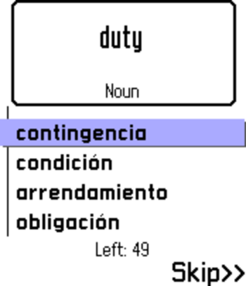ECTACO FlashCards English <-> Spanish for Nokia screenshot 2
