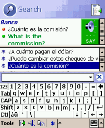 ECTACO PhraseBook English <-> Spanish for Pocket PC screenshot 2