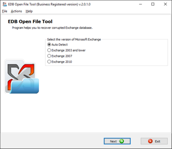 EDB Open File Tool screenshot