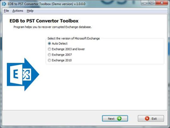 EDB to PST Converter Toolbox screenshot