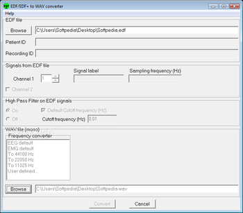 EDF/EDF+ to WAV Converter screenshot