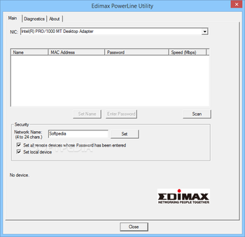 Edimax PowerLine Utility screenshot