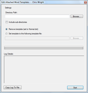 Edit Attached Word Templates screenshot
