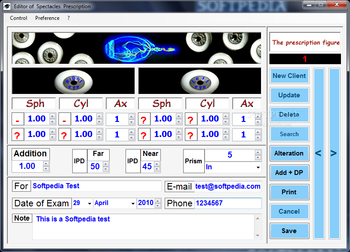 Editor of Spectacles Prescription screenshot