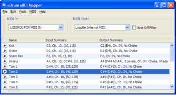 eDrum MIDI Mapper screenshot