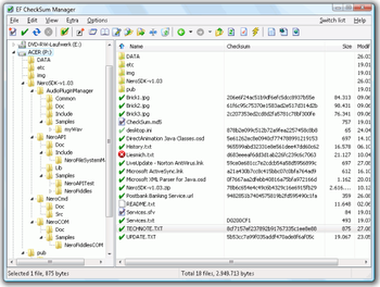 EF CheckSum Manager Portable  screenshot